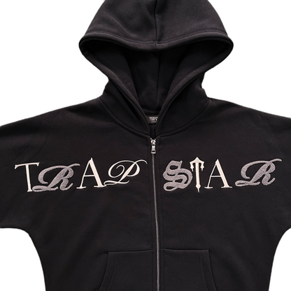 Survêtement à capuche Trapstar Script Zip Through Noir