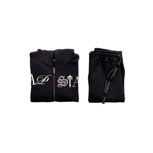 Survêtement à capuche Trapstar Script Zip Through Noir