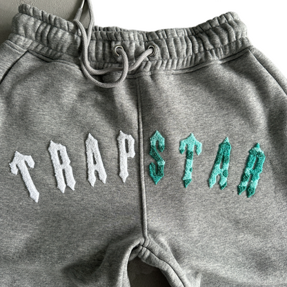 Survêtement à capuche Trapstar Irongate Chenille Arch gris/Bleu mer