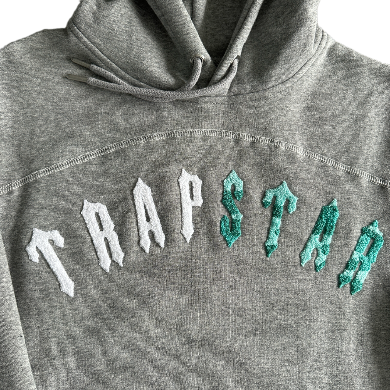 Survêtement à capuche Trapstar Irongate Chenille Arch gris/Bleu mer